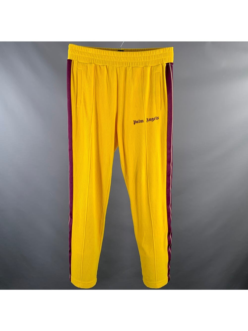 PALM ANGELS Size L Yellow Purple Corduroy Joggers Casual Pants
